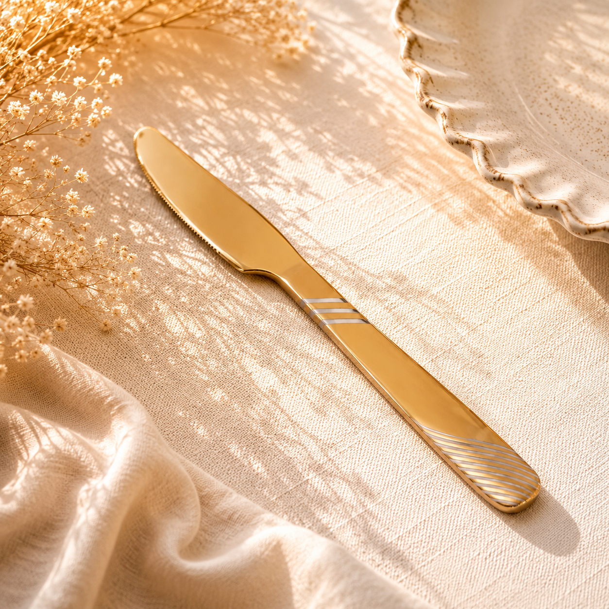 Blaze TPO Gold 6-Piece Stainless Steel Golden Table Knife Set