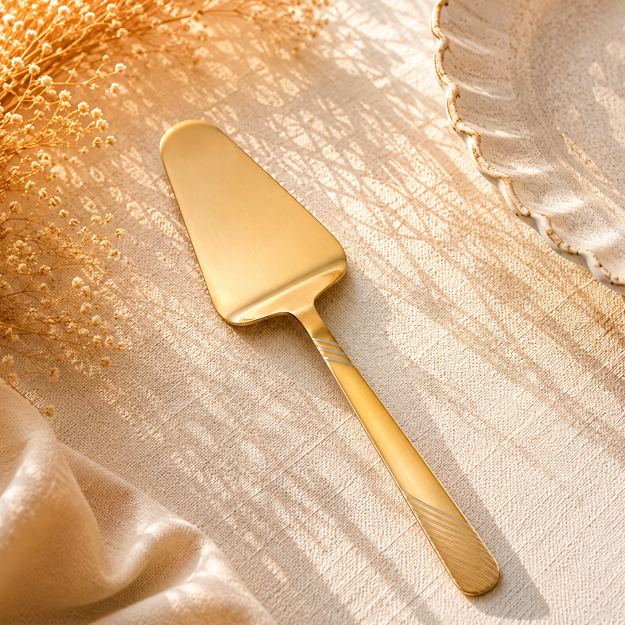 Blaze TPO Gold 2-Piece Stainless Steel Golden Cake Lifter Set