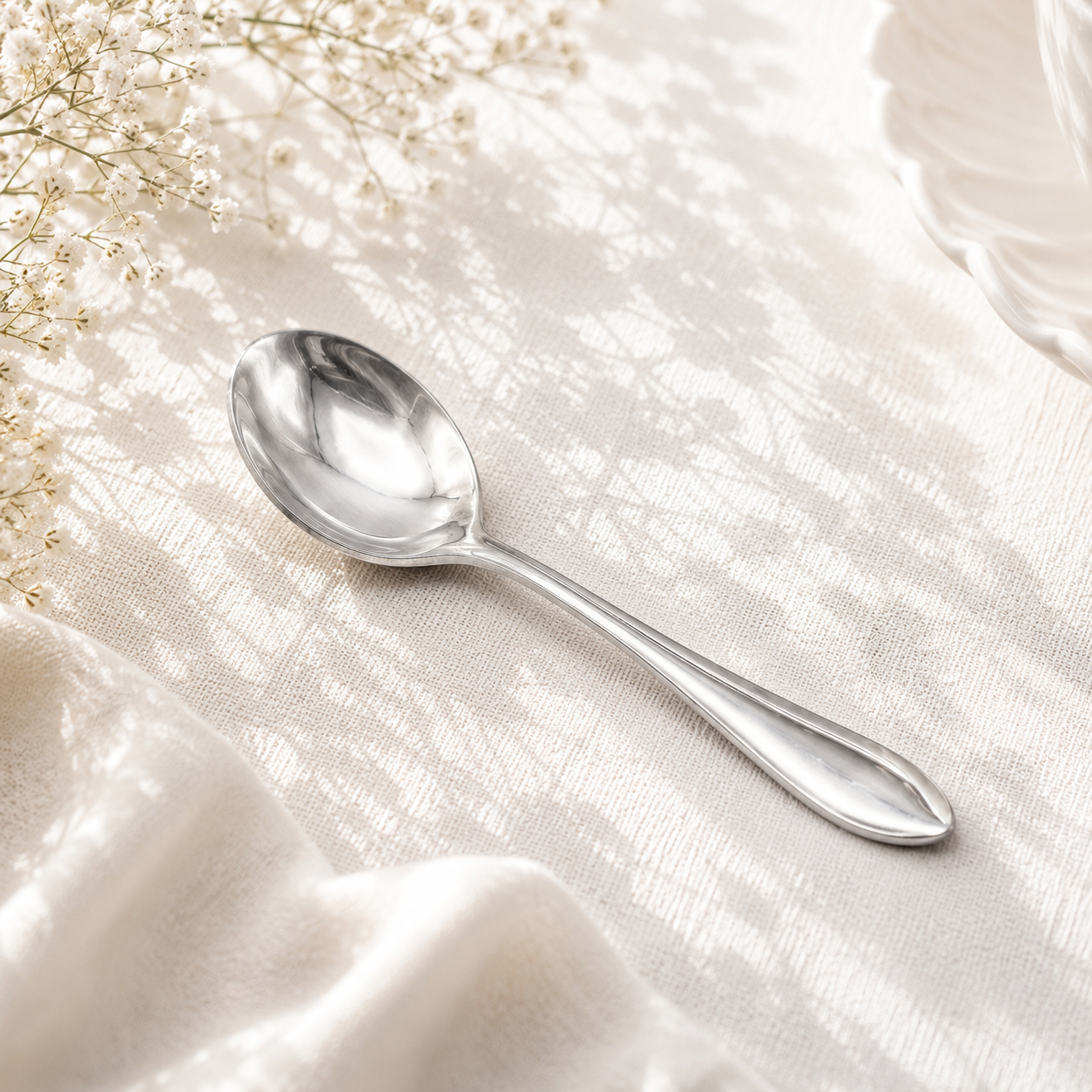 Fish Sandy 6-Piece Stainless Steel Silver Baby Soup Spoon Set