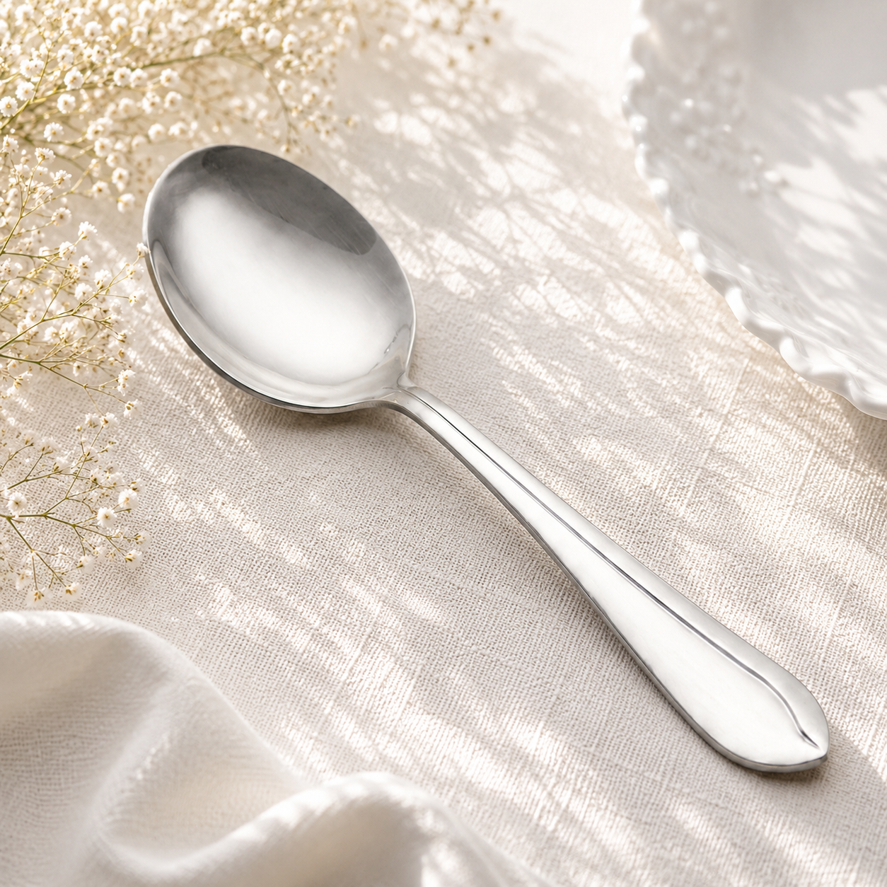 Fish Sandy Stainless Steel Silver Serving Rice Spoon