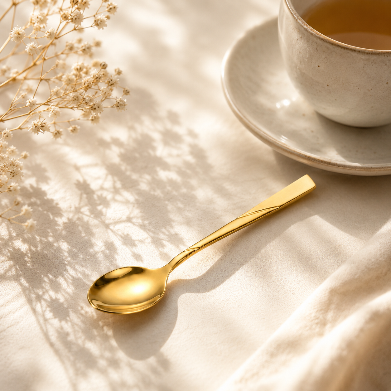 Blaze R.P.3 Stainless Steel 6-Piece Golden Tea Spoon Set
