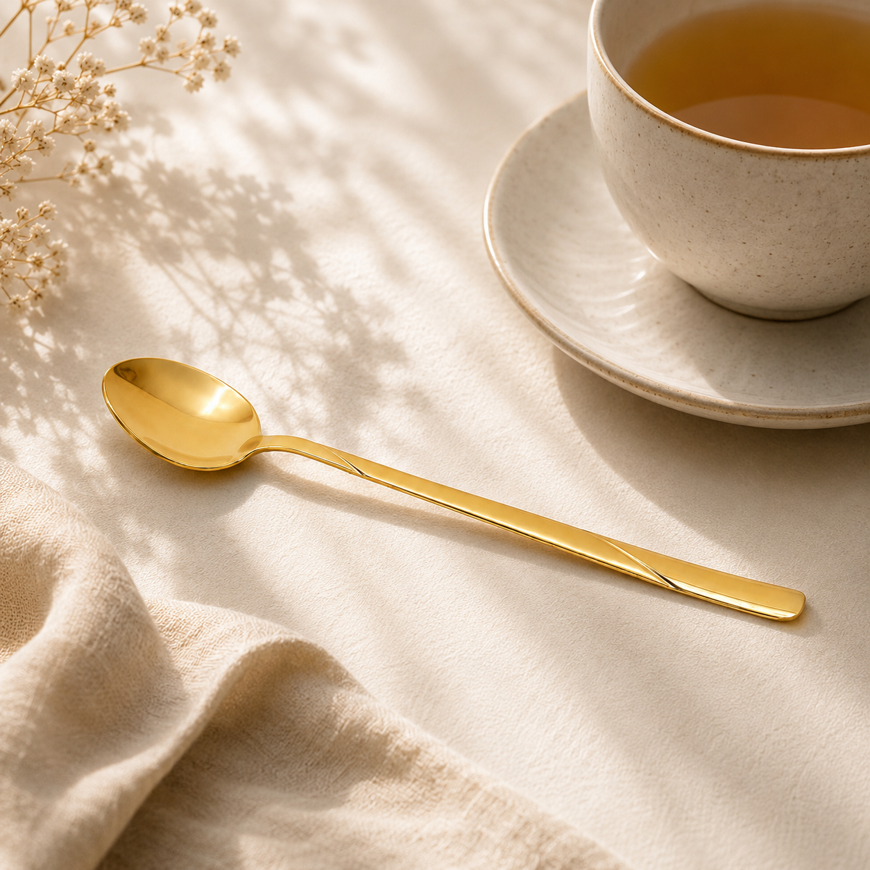 Blaze R.P.3 Stainless Steel 6-Piece Golden Long Tea Spoon Set