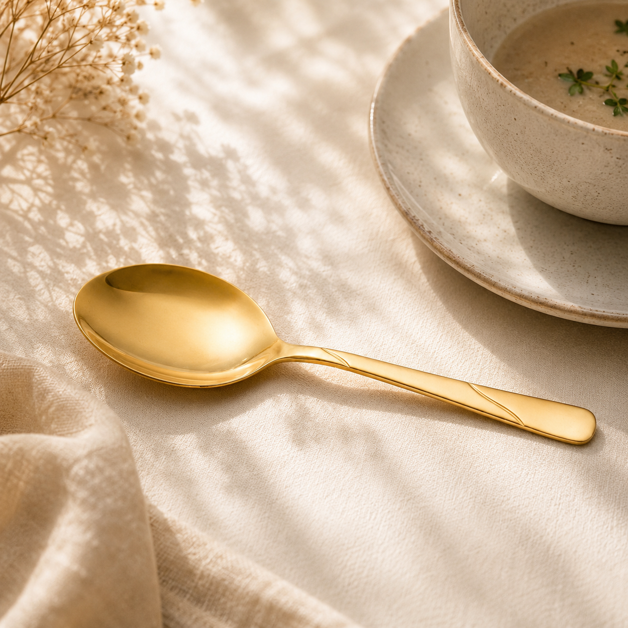 Blaze R.P.3 Stainless Steel 6-Piece Golden Dessert Soup Spoon