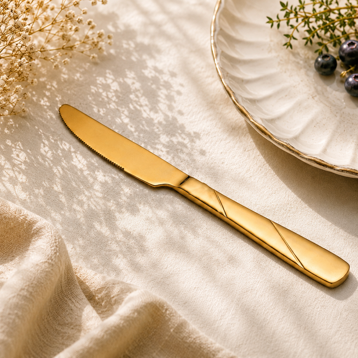 Blaze R.P.3 Stainless Steel 6-Piece Golden Table Knife Set