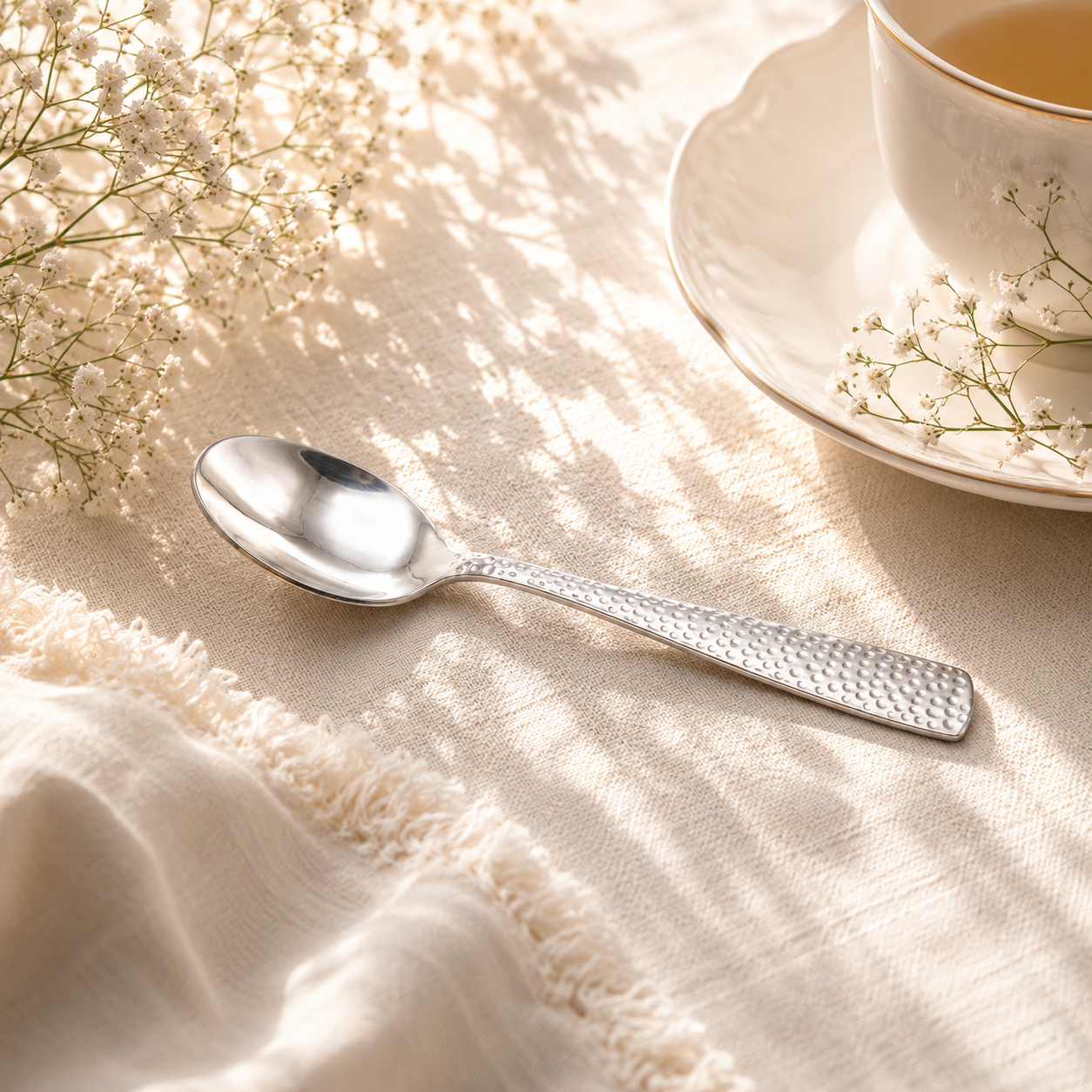 Humbur 6-Piece Stainless Steel Silver Tea Spoon Set