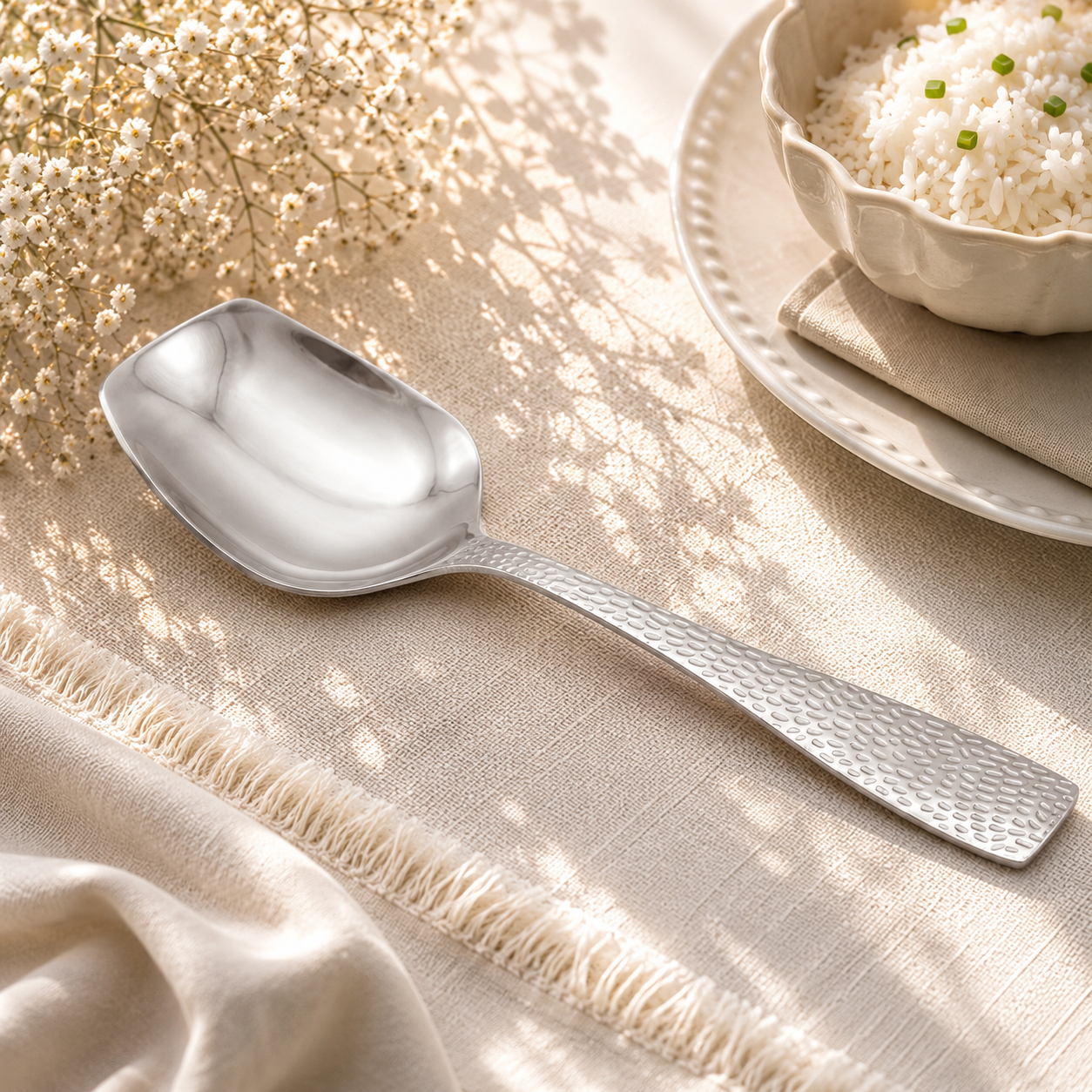 Humber Stainless Steel Silver Serving Rice Spoon