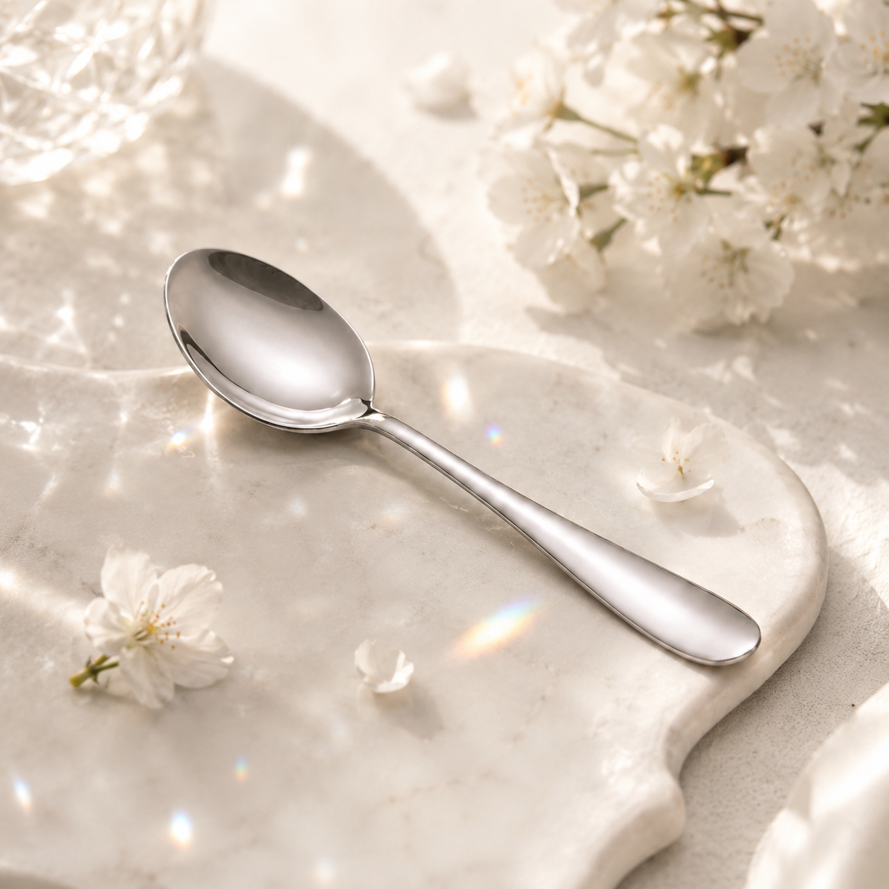 Mirror Polish 6-Piece Stainless Steel Silver Tea Spoon Set