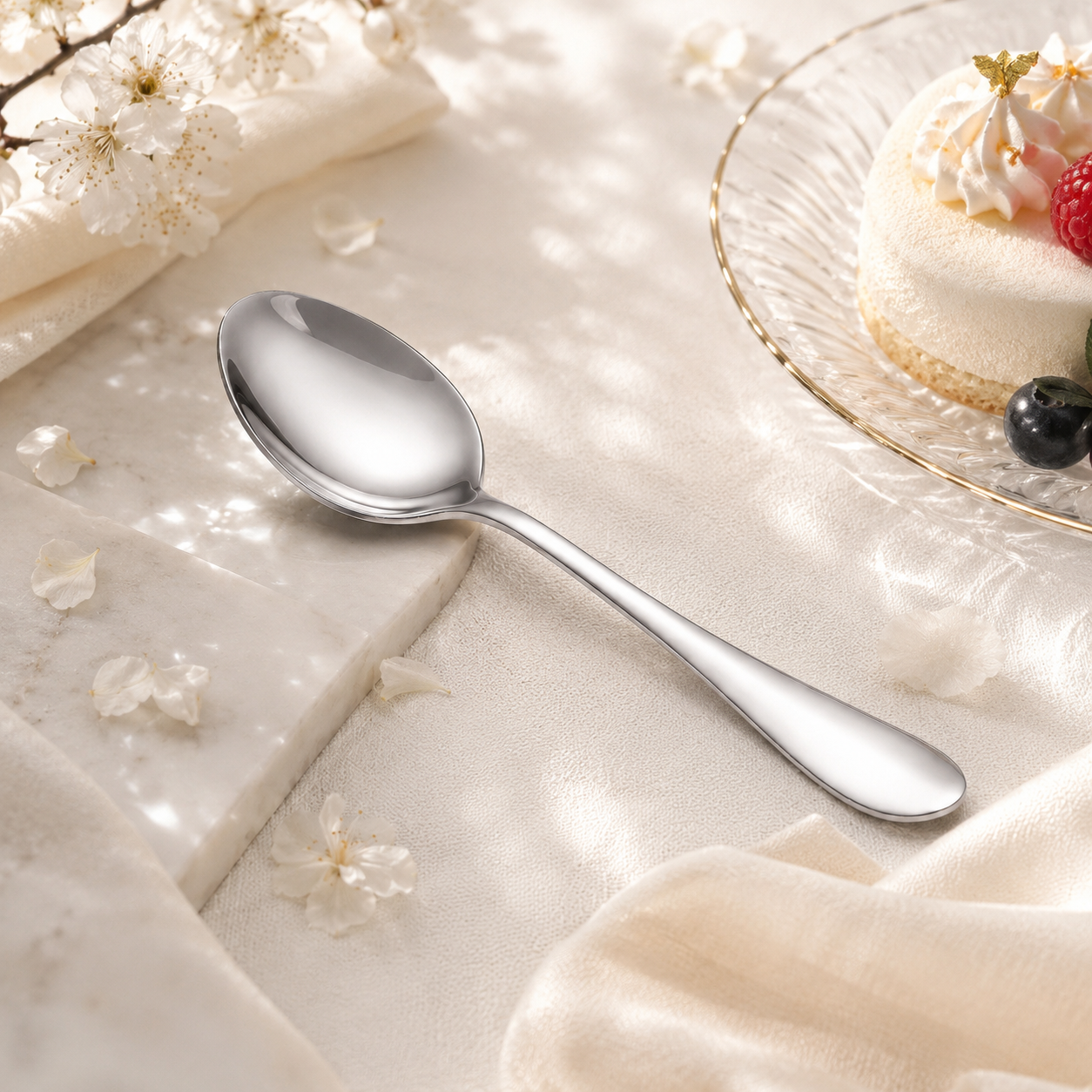 Mirror Polish 6-Piece Stainless Steel Silver Baby Spoon Set