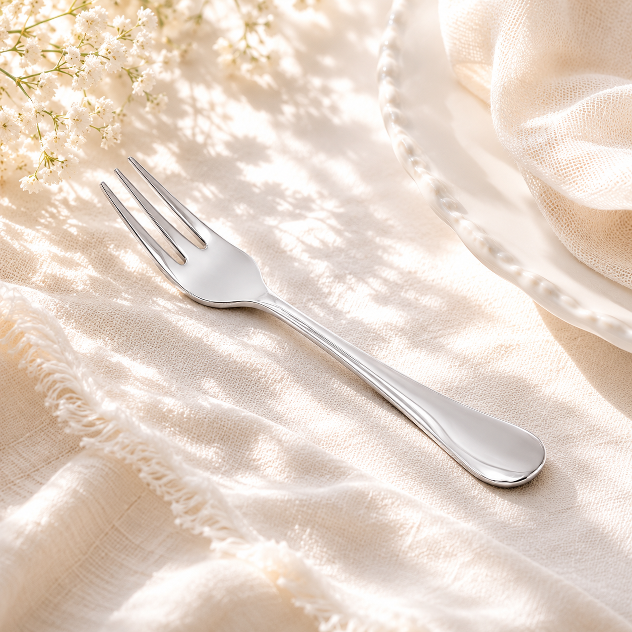 Omega 6-Piece Stainless Steel Silver Baby Fork Set