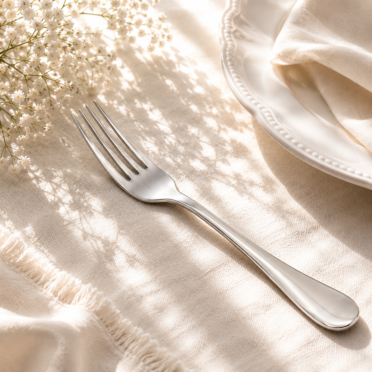 Omega 6-Piece Stainless Steel Silver Table Fork Set