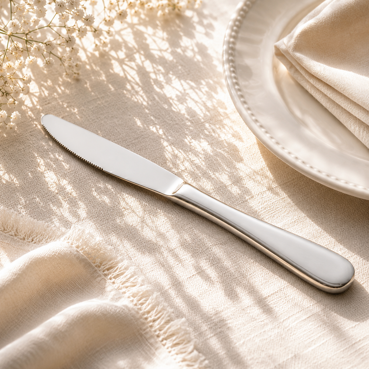 Omega 6-Piece Stainless Steel Silver Table Knife Set