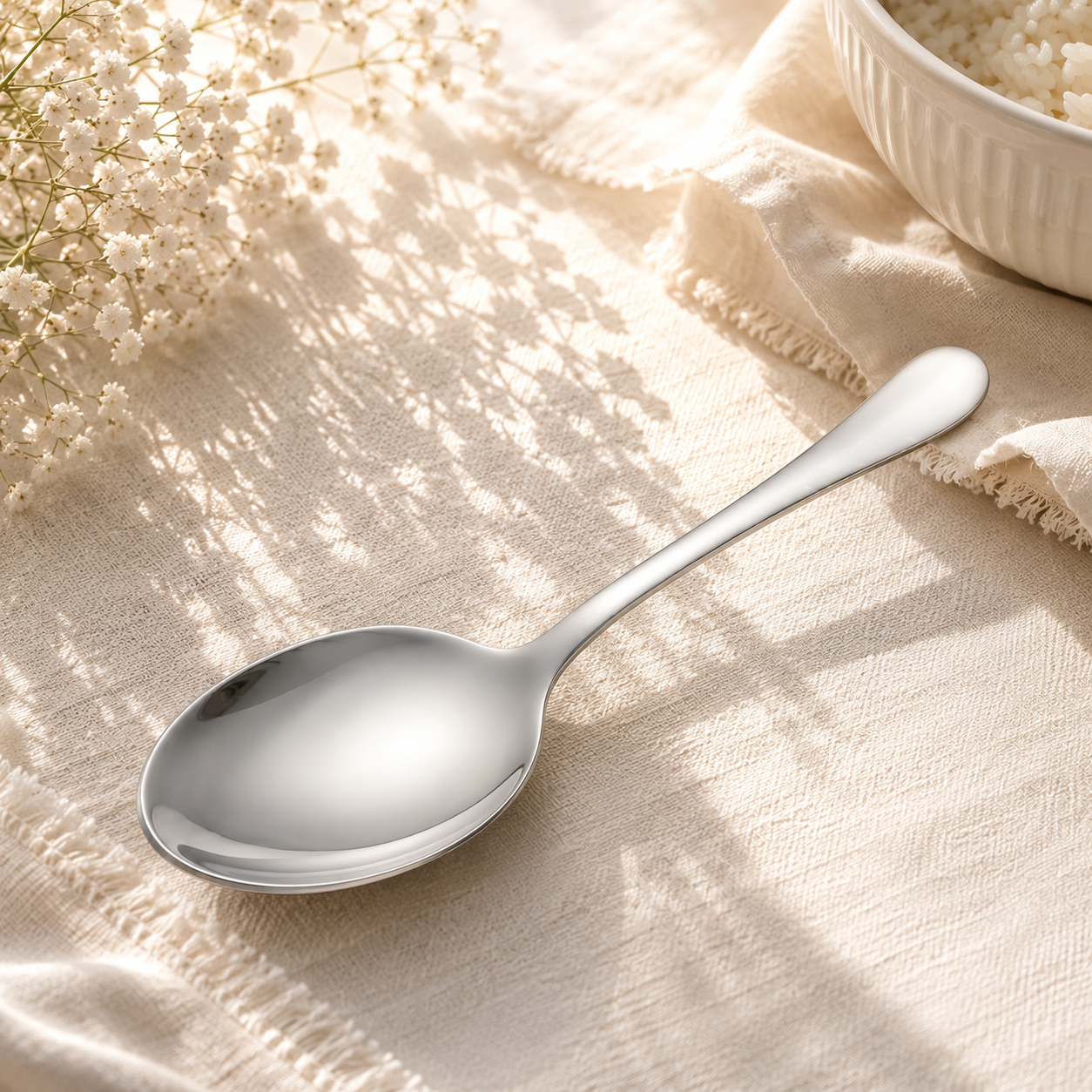 Omega Stainless Steel Silver Serving Rice Spoon