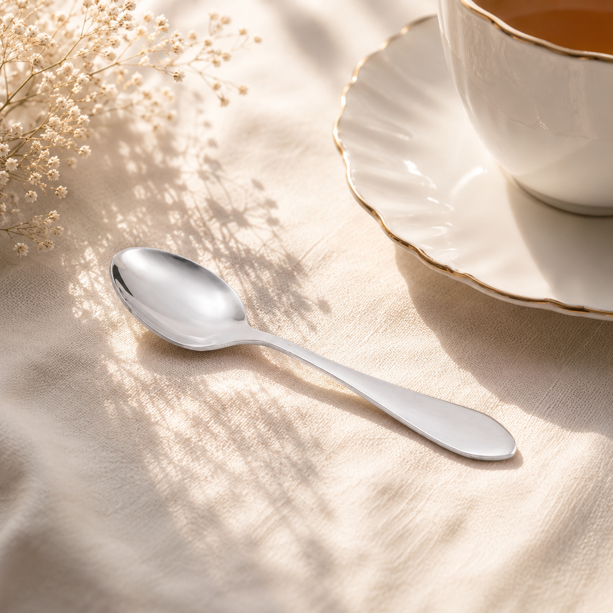 H.D 6-PIece Stainless Steel Silver Tea Spoon Set