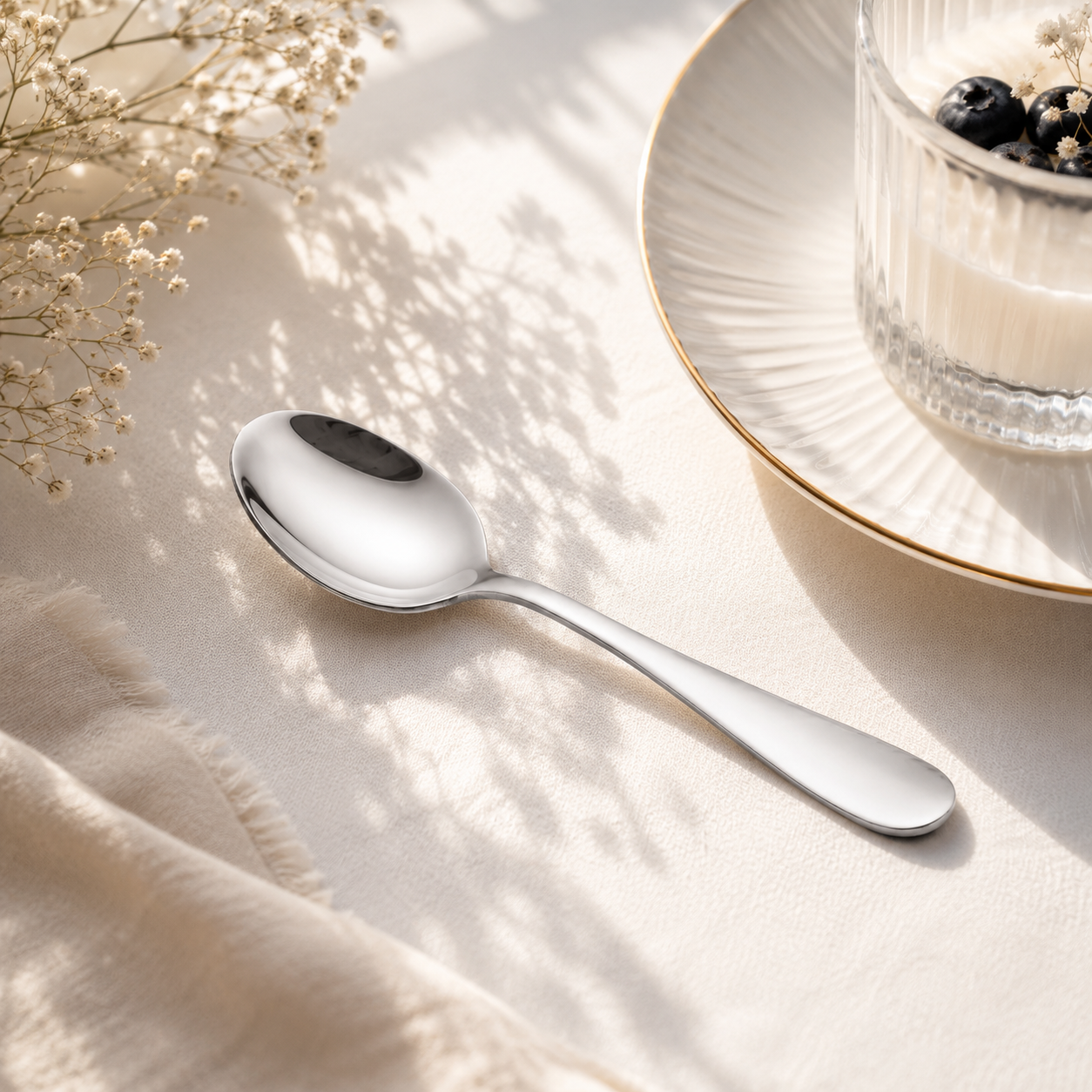 H.D 6-PIece Stainless Steel Silver Baby Spoon Set