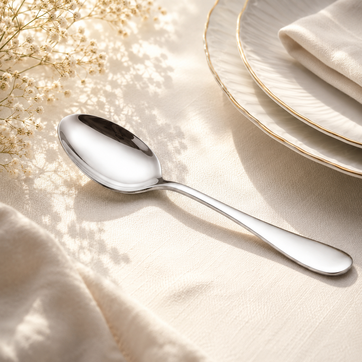 H.D 6-Piece Stainless Steel Silver Table Spoon Set