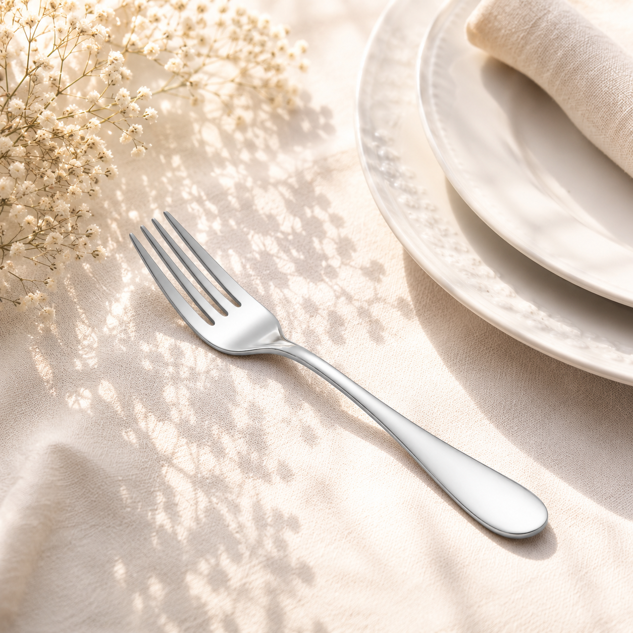 H.D 6-Piece Stainless Steel Silver Table Fork Set
