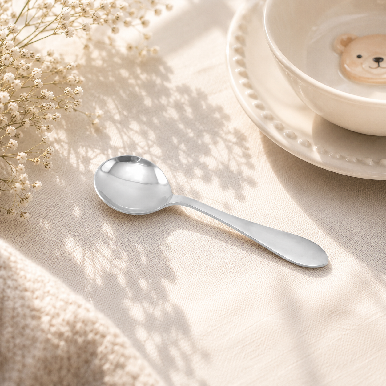 H.D 6-Piece Stainless Steel Silver Baby Soup Spoon Set