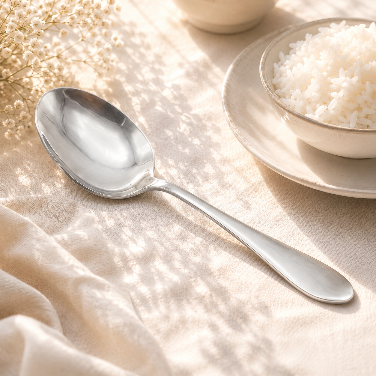 H.D Stainless Steel Silver Serving Rice Spoon