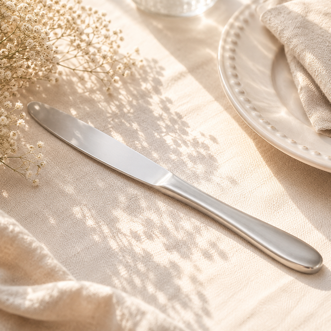 H.D 6-Piece Stainless Steel Silver Table Knife Set
