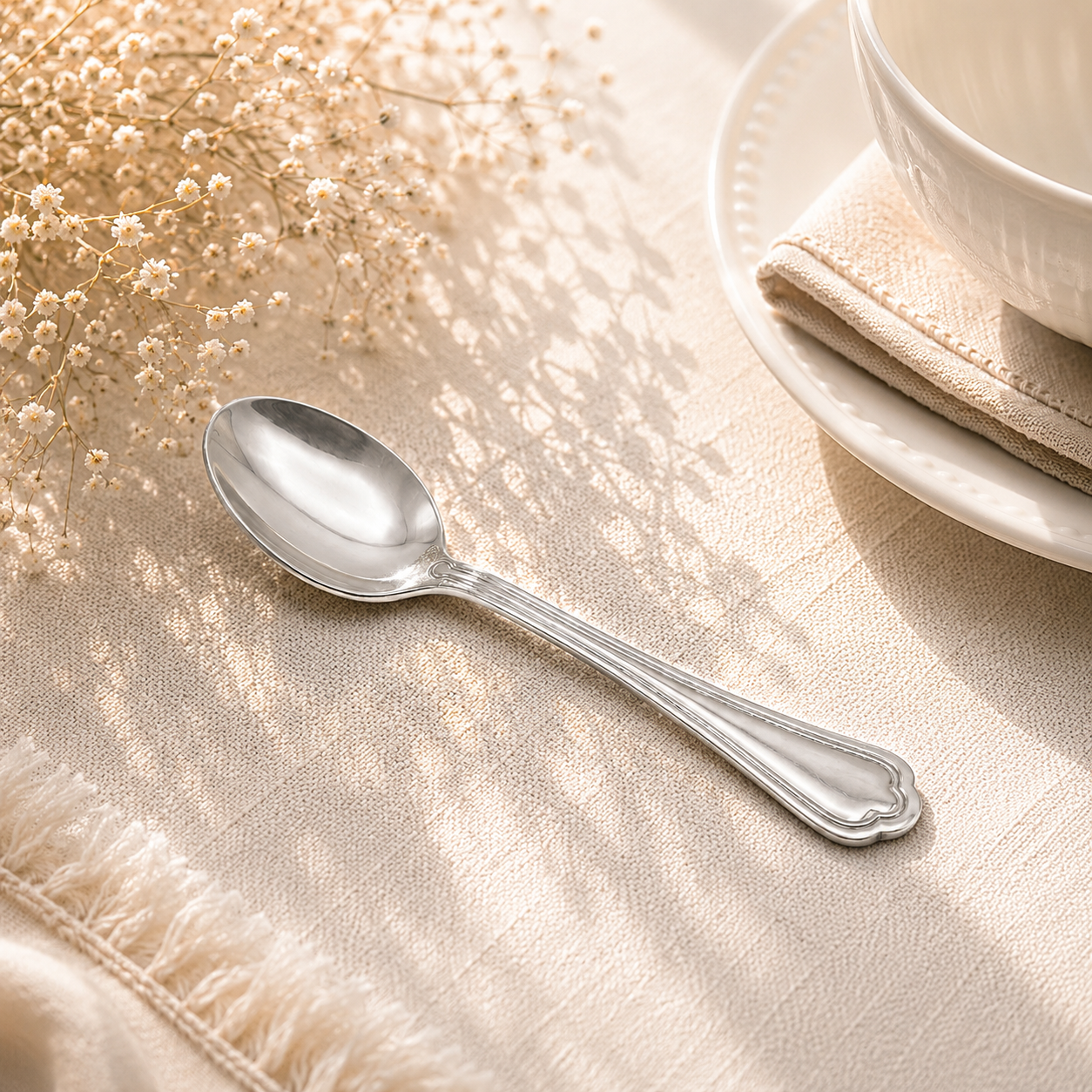 Moon 6-Piece Stainless Steel Silver Baby Spoon Set
