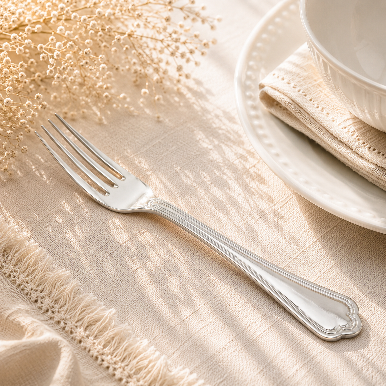 Moon 6-Piece Stainless Steel Silver Table Fork Set