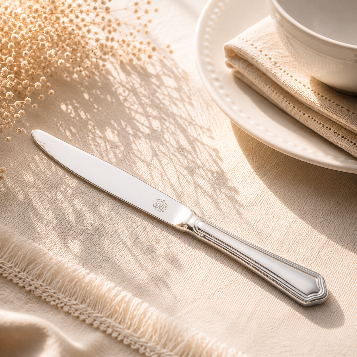 Moon 6-Piece Stainless Steel Silver Table Knife Set