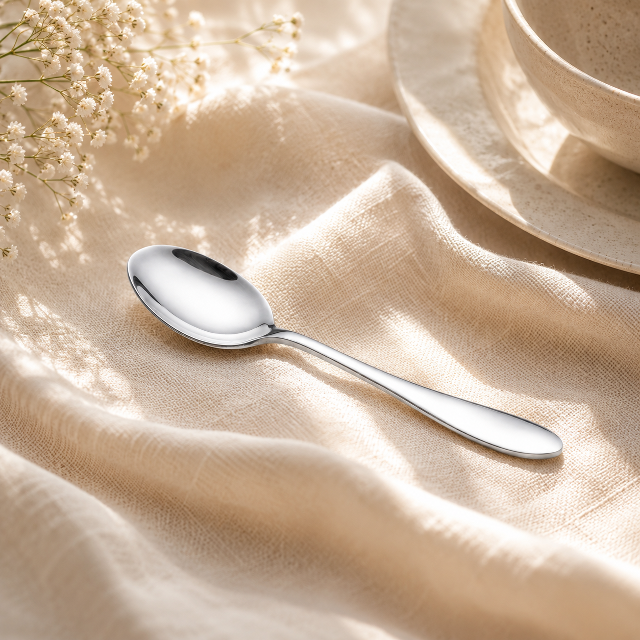 H.P 6-Piece Stainless Steel Silver Tea Spoon Set