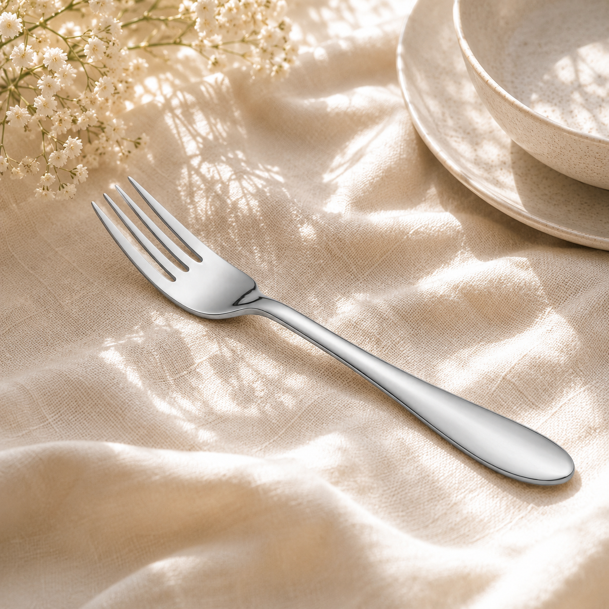 H.P 6-Piece Stainless Steel Silver Table Fork Set