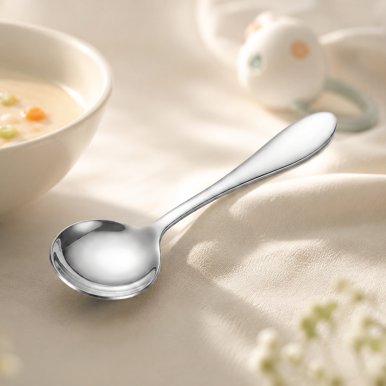 H.P 6-Piece Stainless Steel Silver Baby Soup Spoon