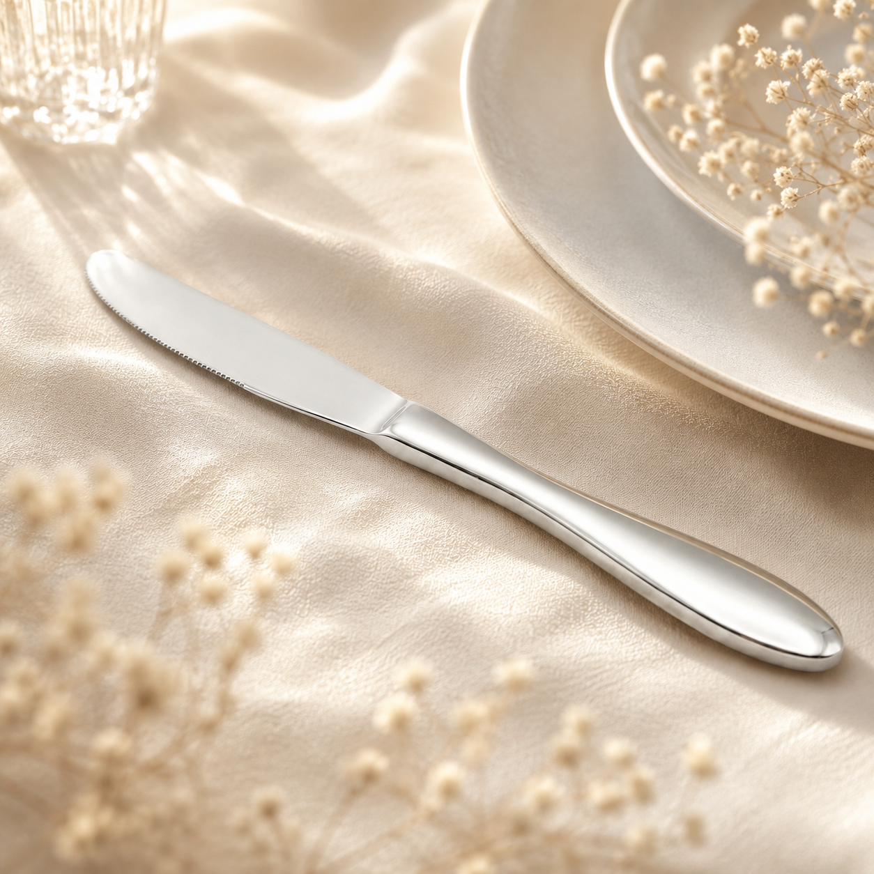 H.P 6-Piece Stainless Steel Silver Table Knife Set