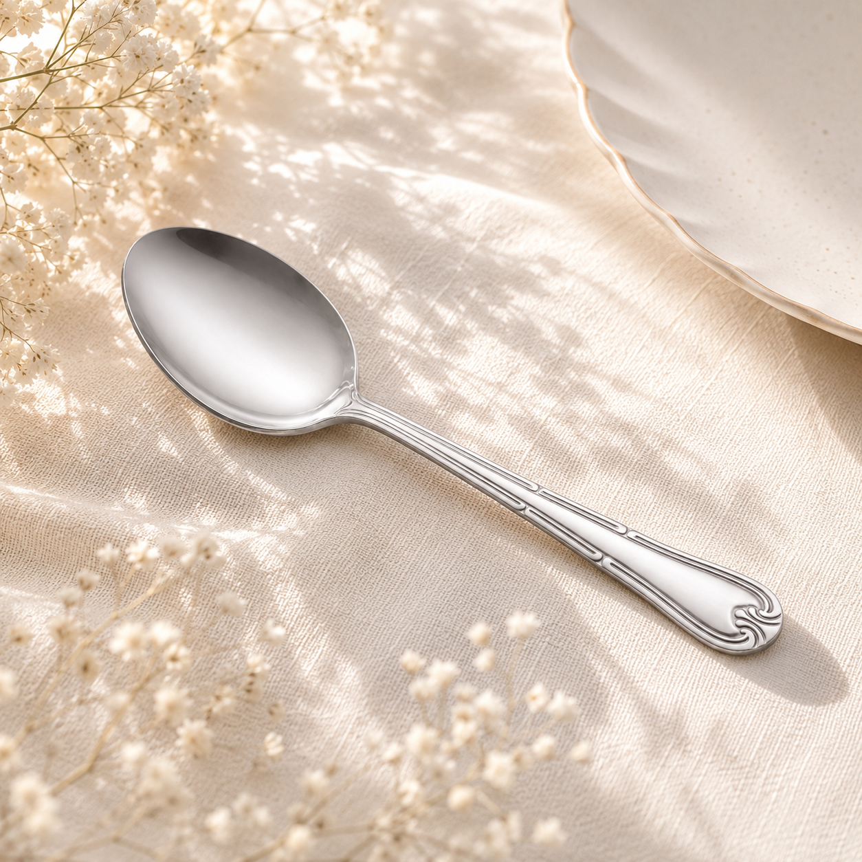 Venus 6-Piece Stainless Steel Silver Table Spoon Set
