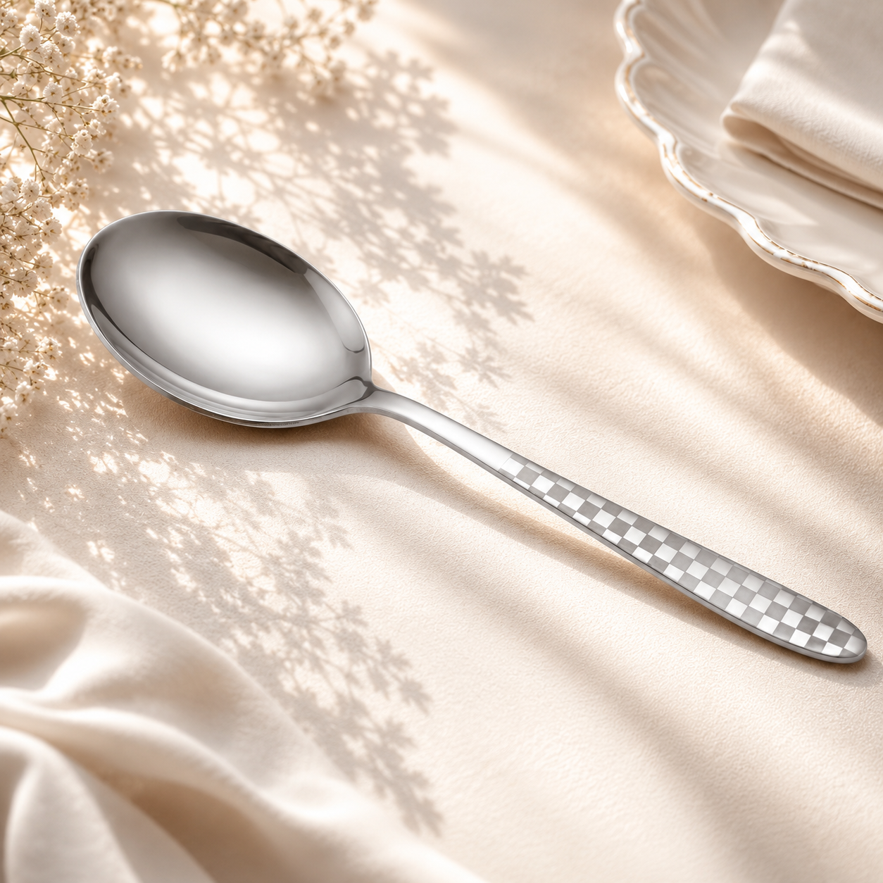 Lazer One Stainless Steel Silver Serving Rice Spoon