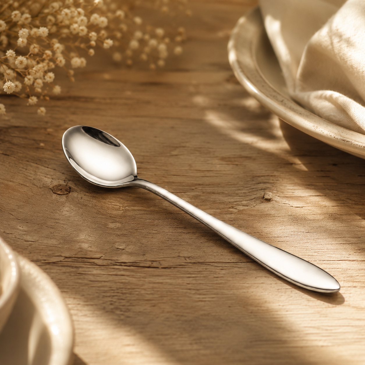 H.P 6-Piece Stainless Steel Silver Long Tea Spoon Set