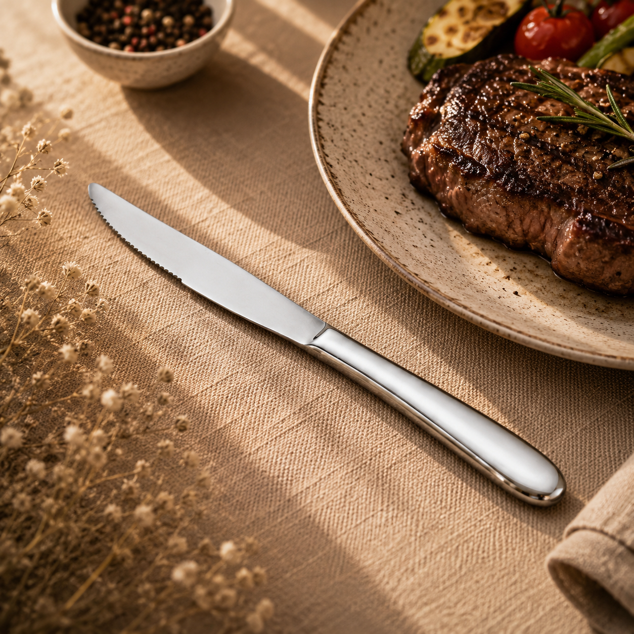 Value 6-Piece Stainless Steel Silver Steak Knife Set