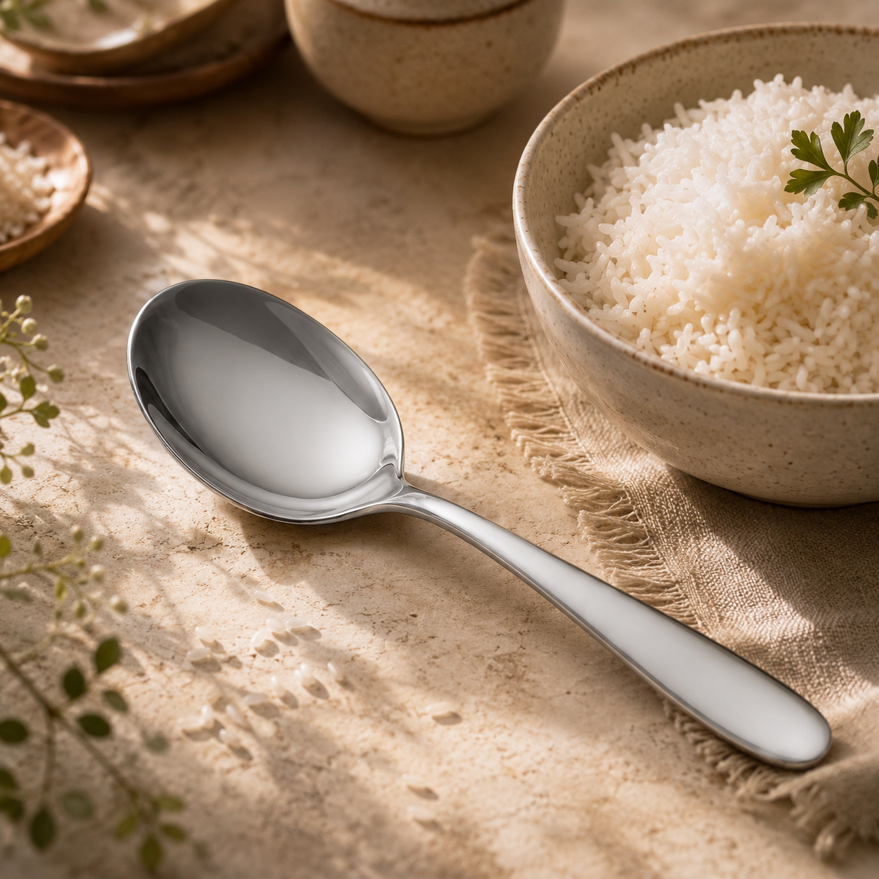 Value Stainless Steel Silver Serving Rice Spoon