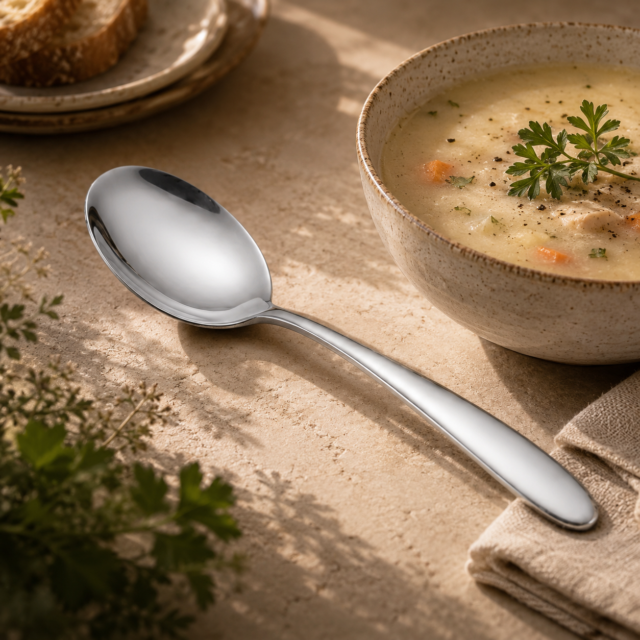 Value Stainless Steel Silver Serving Soup Spoon