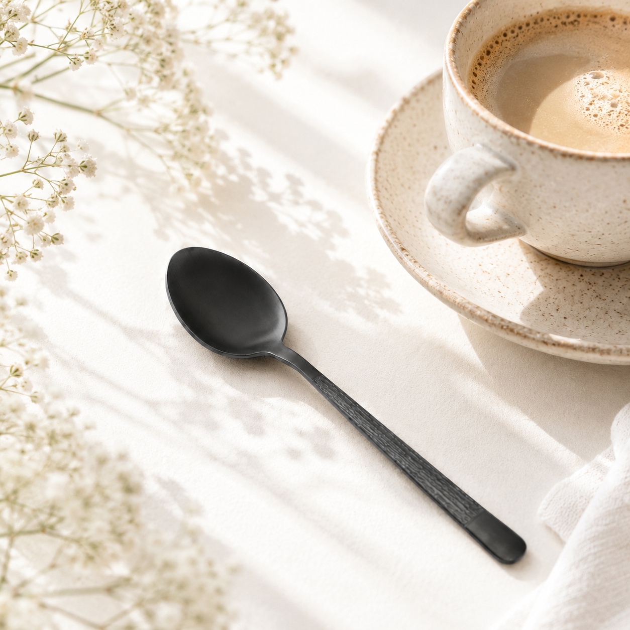 Black Tree Stainless Steel Black Coffee Spoon Set