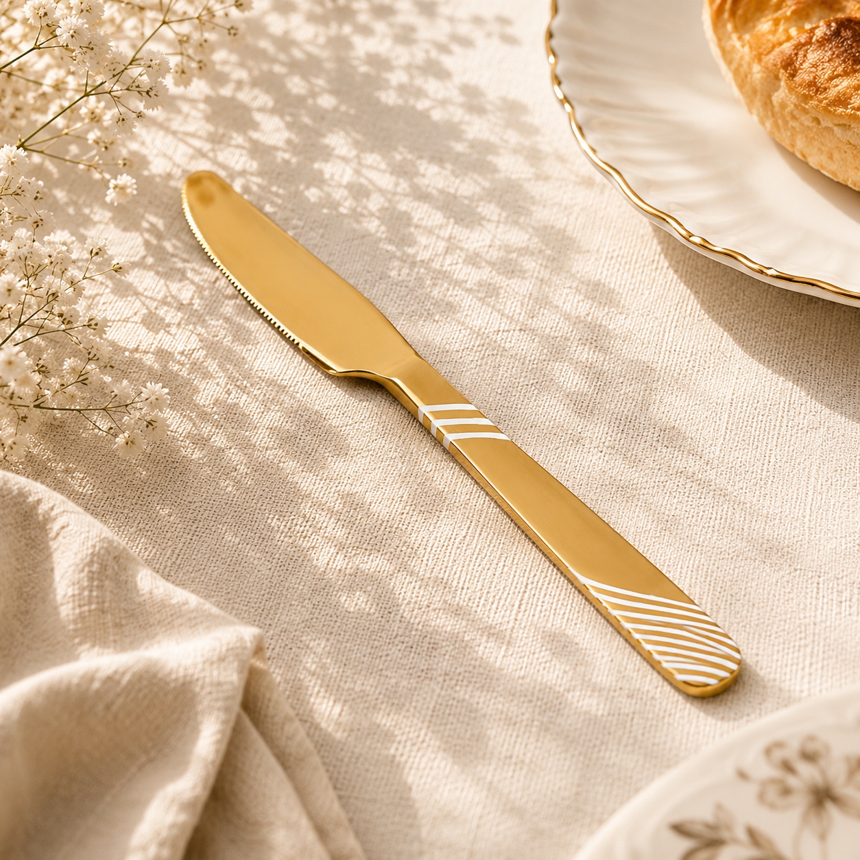 Blaze TPO Gold 6-Piece Stainless Steel Golden Table Knife Set