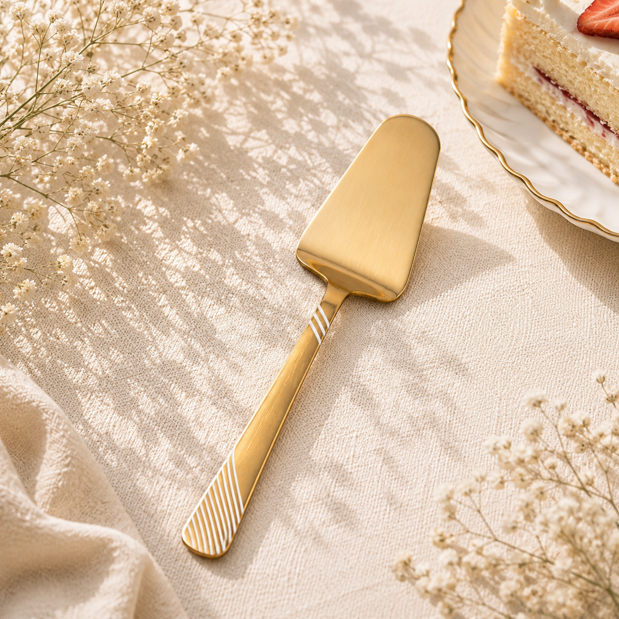 Blaze TPO Gold 2-Piece Stainless Steel Golden Cake Lifter Set