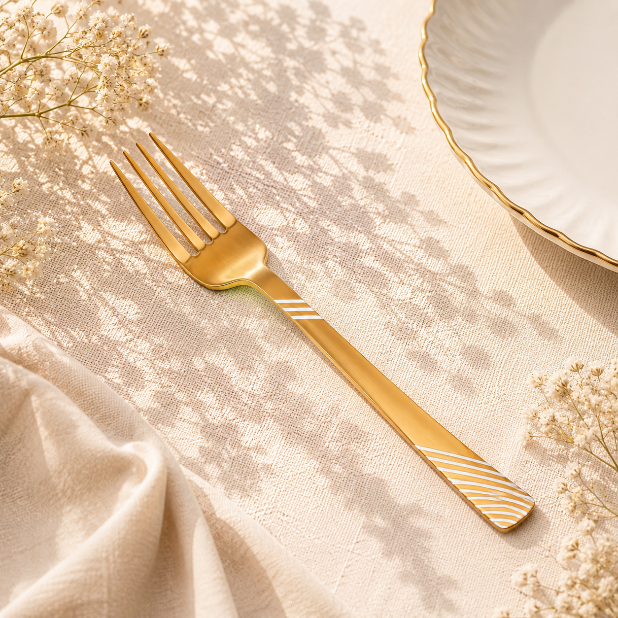 Blaze TPO Gold 6-Piece Stainless Steel Golden Table Fork Set