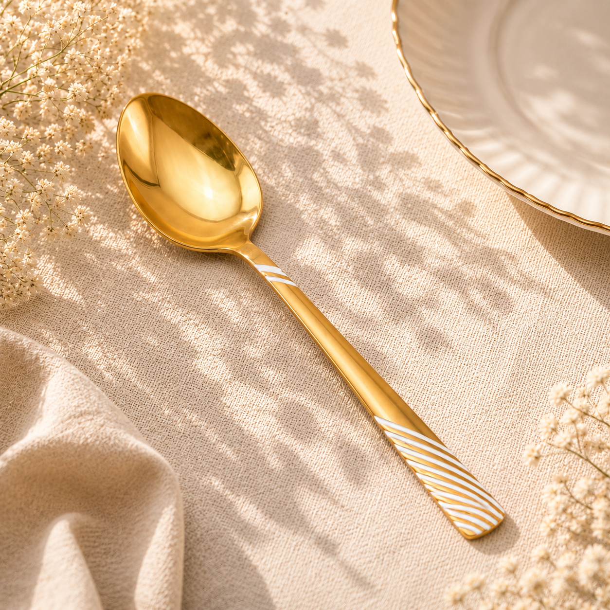 Blaze TPO Gold 6-Piece Stainless Steel Golden Table Spoon Set