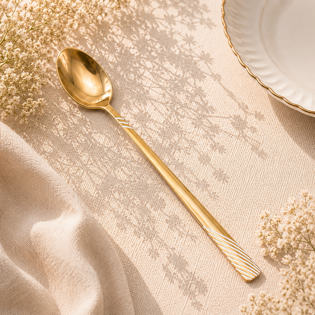 Blaze TPO Gold 6-Piece Stainless Steel Golden Long Tea Spoon Set
