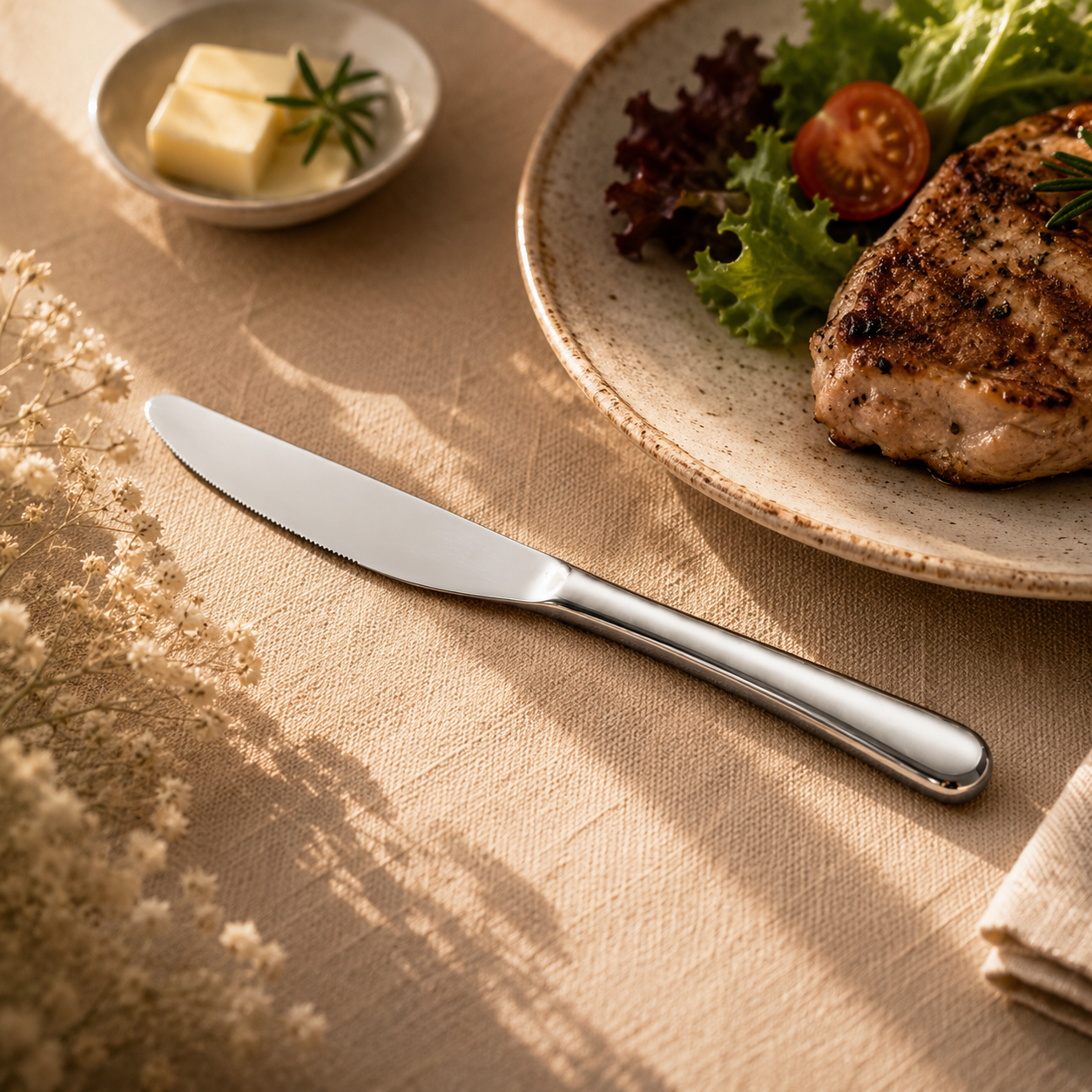 Value 6-Piece Stainless Steel Silver Table Knife Set