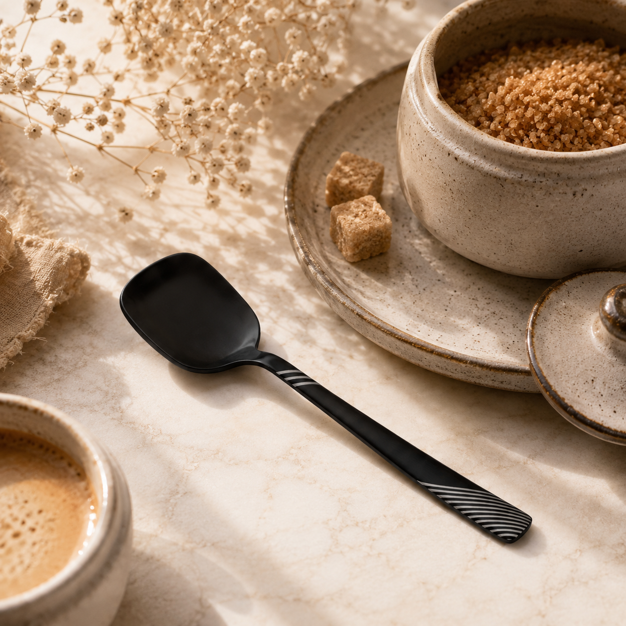Blaze TPO 6-Piece Stainless Steel Black Sugar Spoon Set