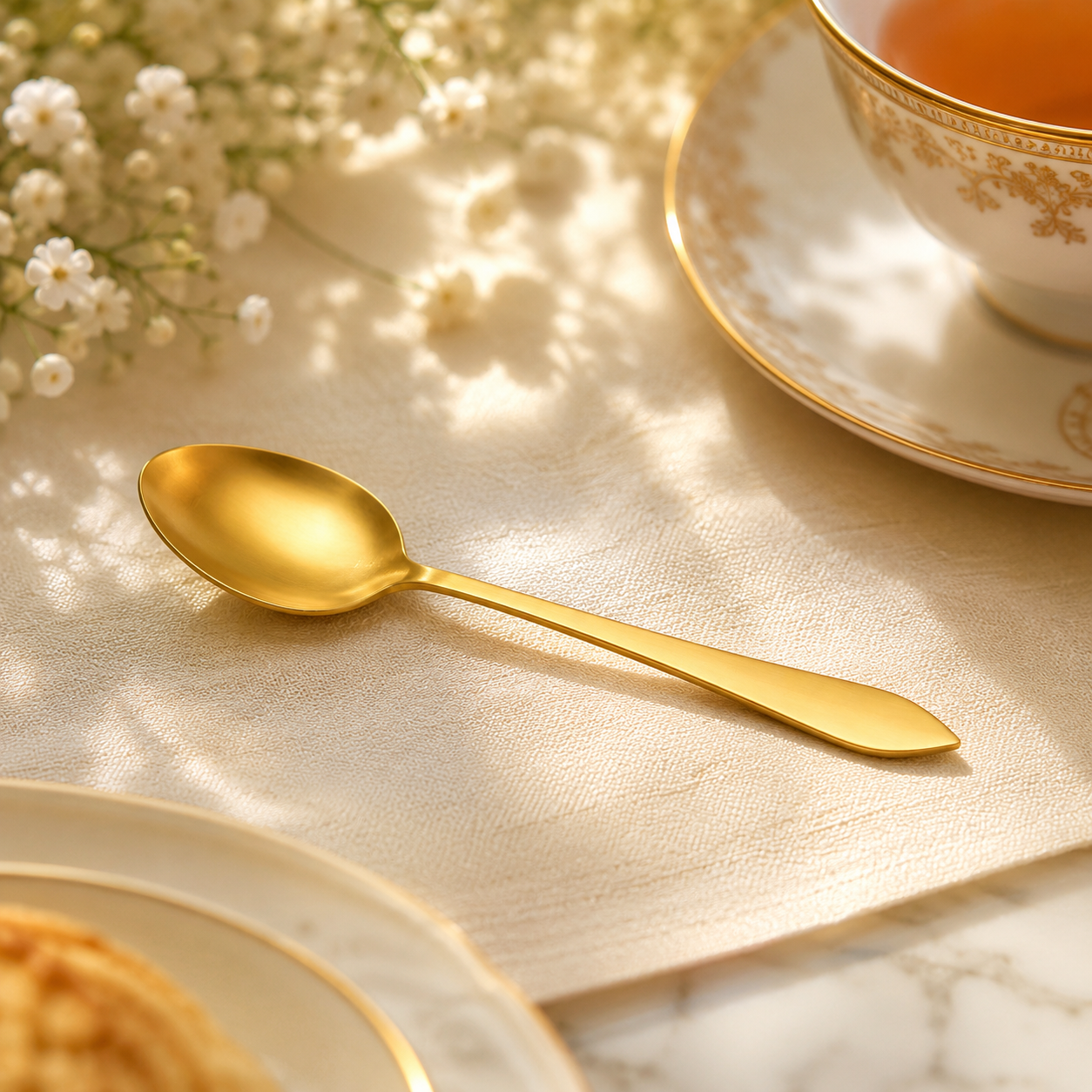 H.P 6-Piece Stainless Steel Golden Tea Spoon Set