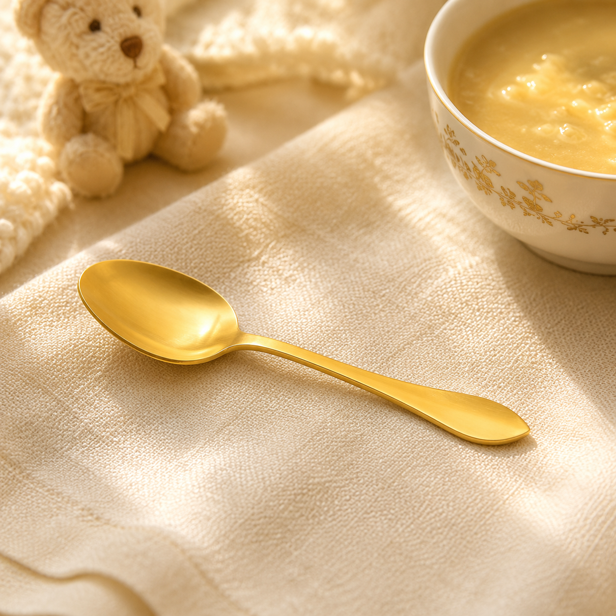 H.P 6-Piece Stainless Steel Golden Baby Spoon Set