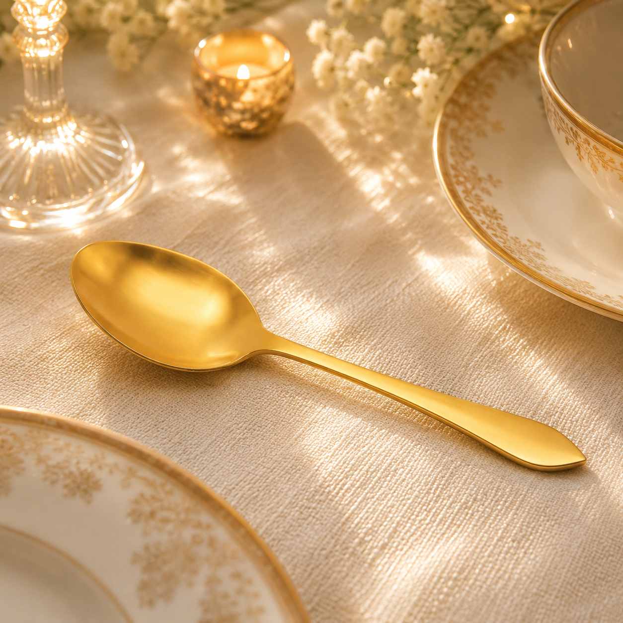 H.P 6-Piece Stainless Steel Golden Table Spoon Set