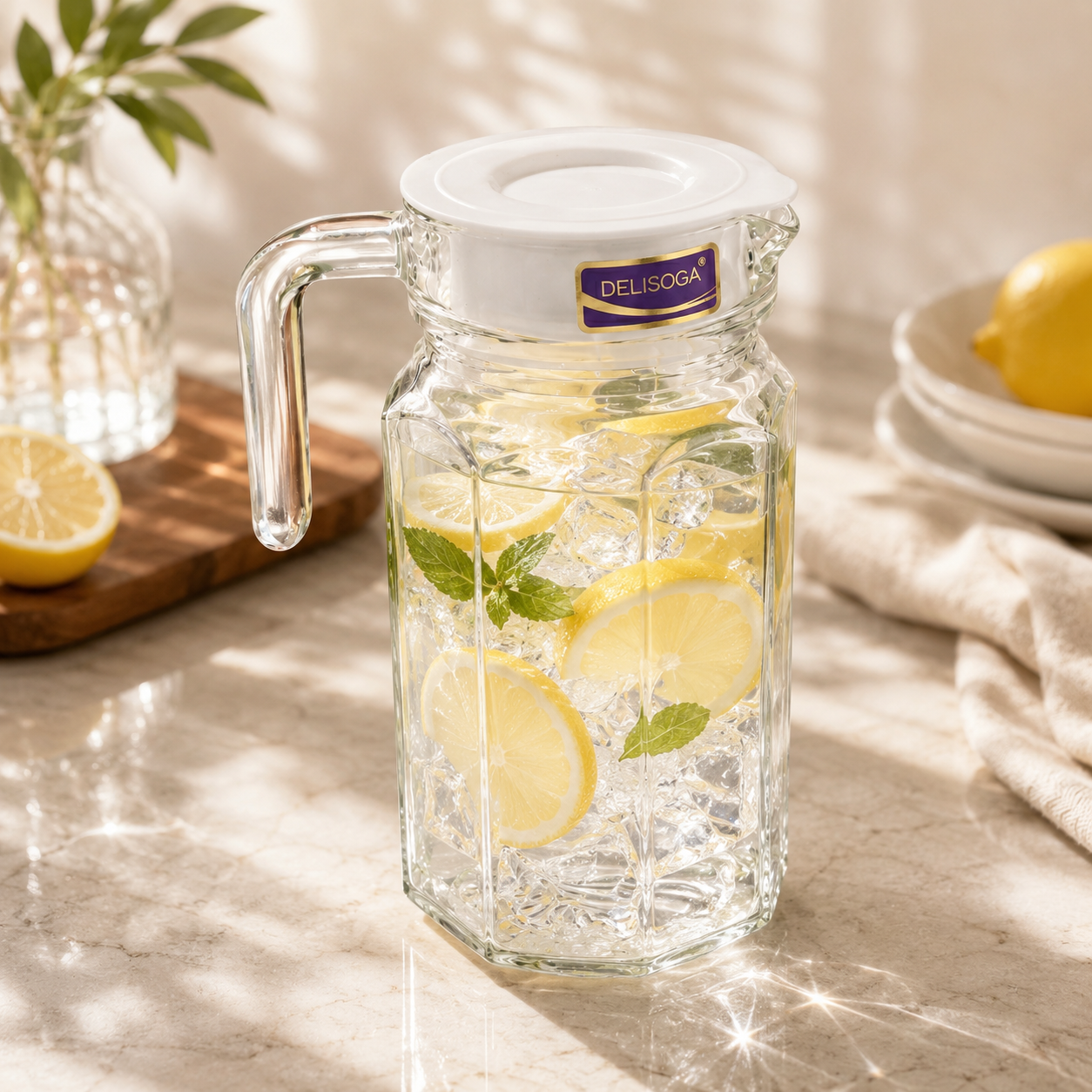 Delisoga 650 ml Octagonal Shaped Glass Jug