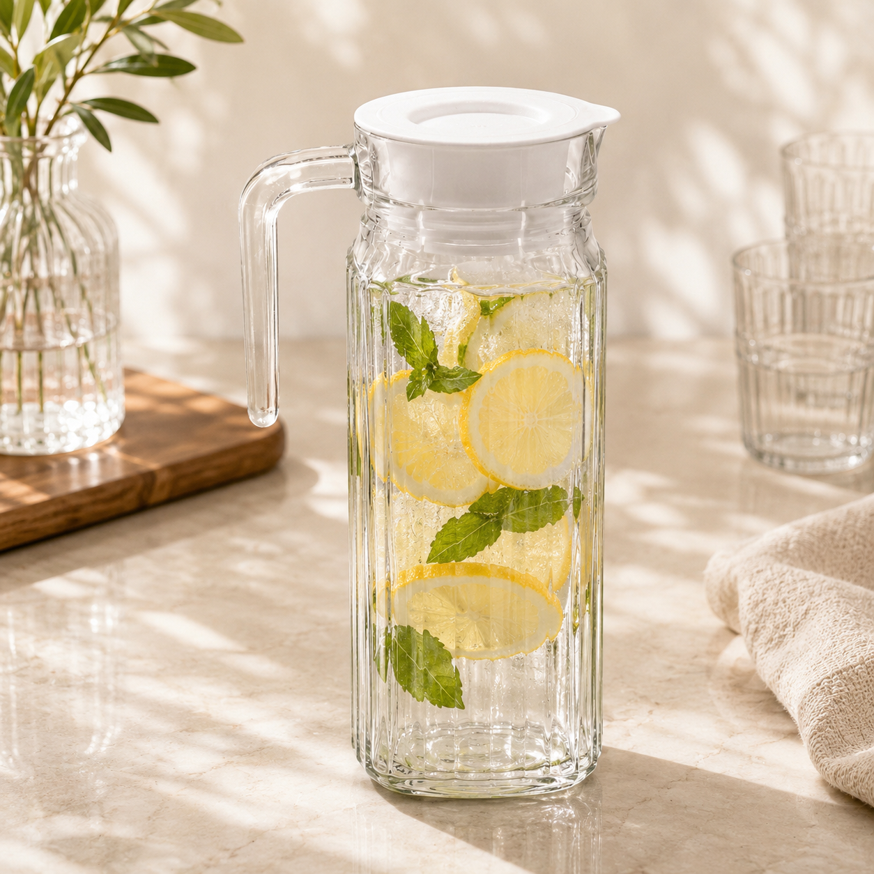 Delisoga Fluted Glass Jug