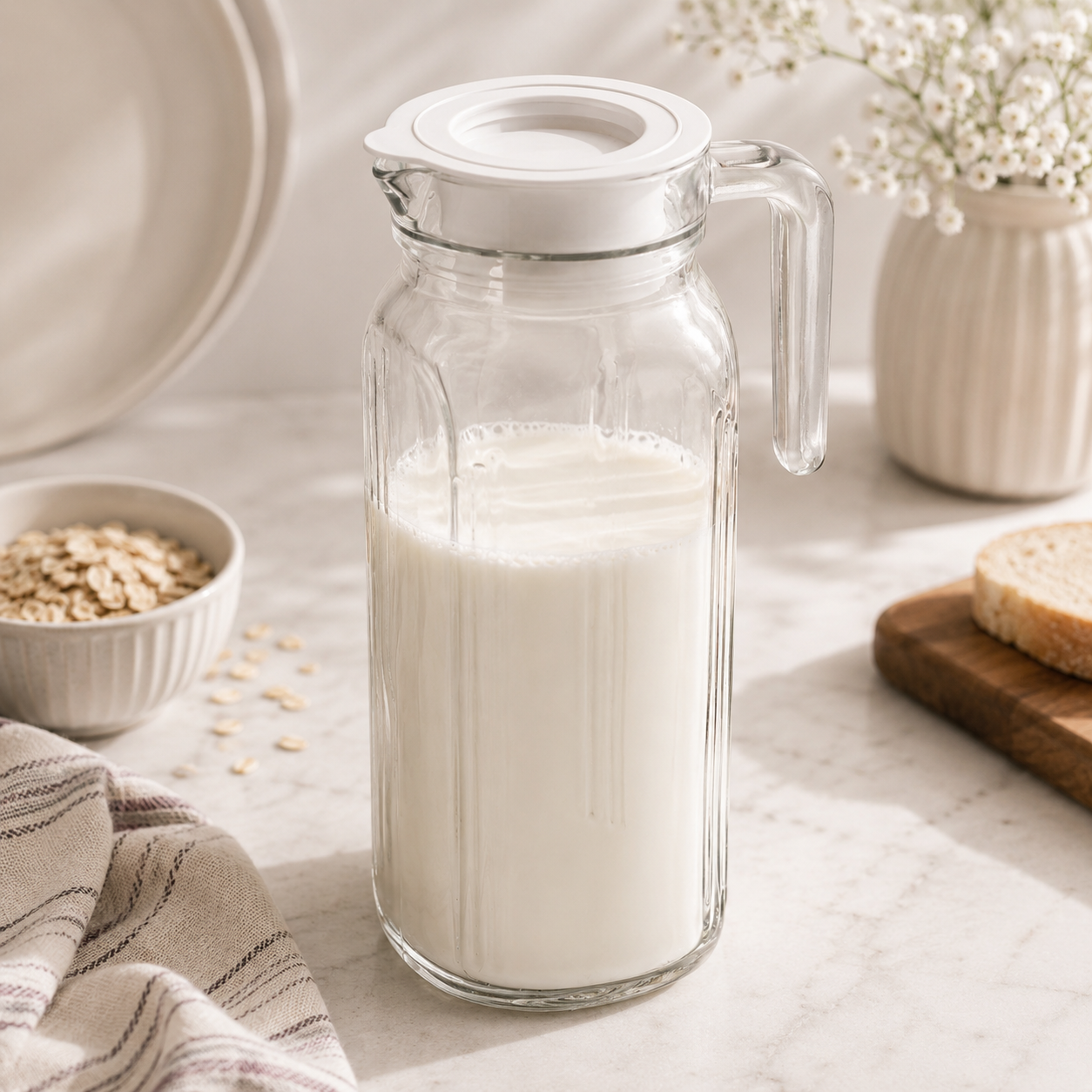 Delisoga 1.15-Liter Ribbed Glass Jug